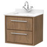 [BFIF2724WS1] Longnor 2 Drawer Wall Hung Vanity Unit with Square Basin and Marble Worktop - Choice of Size and Colour - Cutout
