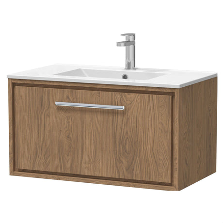 [BFIF2725C] Longnor 1 Drawer Wall Hung Vanity Unit with Minimalist Basin - Choice of Size and Colour - Cutout