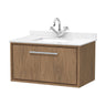 [BFIF2725WS1] Longnor 1 Drawer Wall Hung Vanity Unit with Square Basin and Marble Worktop - Choice of Size and Colour - Cutout