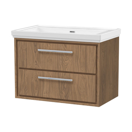 [BFIF2726H] Longnor 2 Drawer Wall Hung Vanity Unit with No Tap Hole Traditional Fireclay Basin - Choice of Size and Colour - Cutout