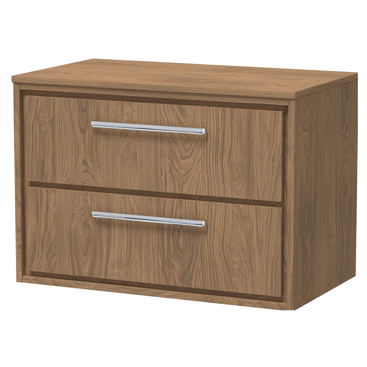 [BFIF2726W] Longnor 2 Drawer Wall Hung Vanity Unit with Worktop - Choice of Size and Colour - Cutout