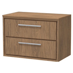 [BFIF2726W] Longnor 2 Drawer Wall Hung Vanity Unit with Worktop - Choice of Size and Colour - Cutout