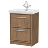 [BFIF2733A] Longnor 2 Drawer Floor Standing Vanity Unit with Traditional Fireclay Basin - Choice of Size and Colour - Cutout