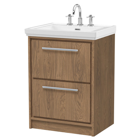 [BFIF2733B] Longnor 2 Drawer Floor Standing Vanity Unit with 3 Tap Hole Traditional Fireclay Basin - Choice of Size and Colour - Cutout