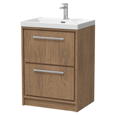 [BFIF2733E] Longnor 2 Drawer Floor Standing Vanity Unit with Thin Edge Basin - Choice of Size and Colour - Cutout
