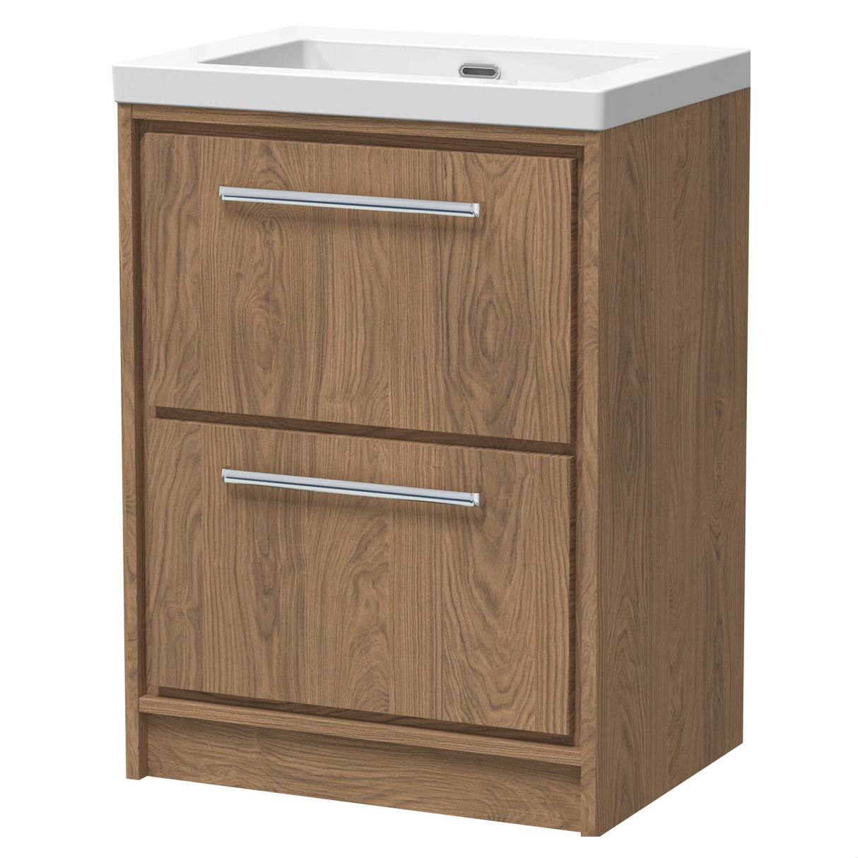 [BFIF2733K] Longnor 2 Drawer Floor Standing Vanity Unit with No Tap Hole Modern Fireclay Basin - Choice of Size and Colour - Cutout