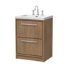 [BFIF2733M] Longnor 2 Drawer Floor Standing Vanity Unit with 3 Tap Hole Modern Fireclay Basin - Choice of Size and Colour - Cutout