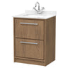 [BFIF2733WS1] Longnor 2 Drawer Floor Standing Vanity Unit with Square Basin and Marble Worktop - Choice of Size and Colour - Cutout