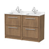 [BFIF2733WS2] Longnor 4 Drawer Floor Standing Vanity Unit with Square Basin and Marble Worktop - Choice of Colour - Cutout