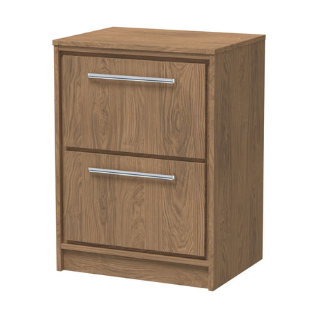 [BFIF2733W] Longnor 2 Drawer Floor Standing Vanity Unit with Worktop, Antique Oak, 600mm - Cutout