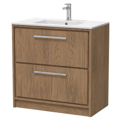 [BFIF2735C] Longnor 2 Drawer Floor Standing Vanity Unit with Minimalist Basin - Choice of Size and Colour - Cutout