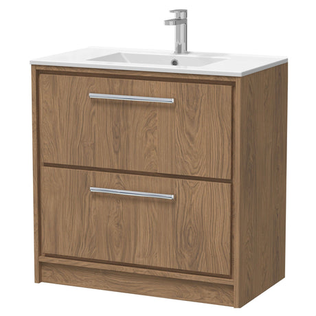 [BFIF2735C] Longnor 2 Drawer Floor Standing Vanity Unit with Minimalist Basin - Choice of Size and Colour - Cutout