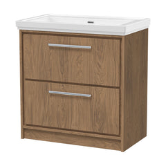 [BFIF2735H] Longnor 2 Drawer Floor Standing Vanity Unit with No Tap Hole Traditional Fireclay Basin - Choice of Size and Colour - Cutout