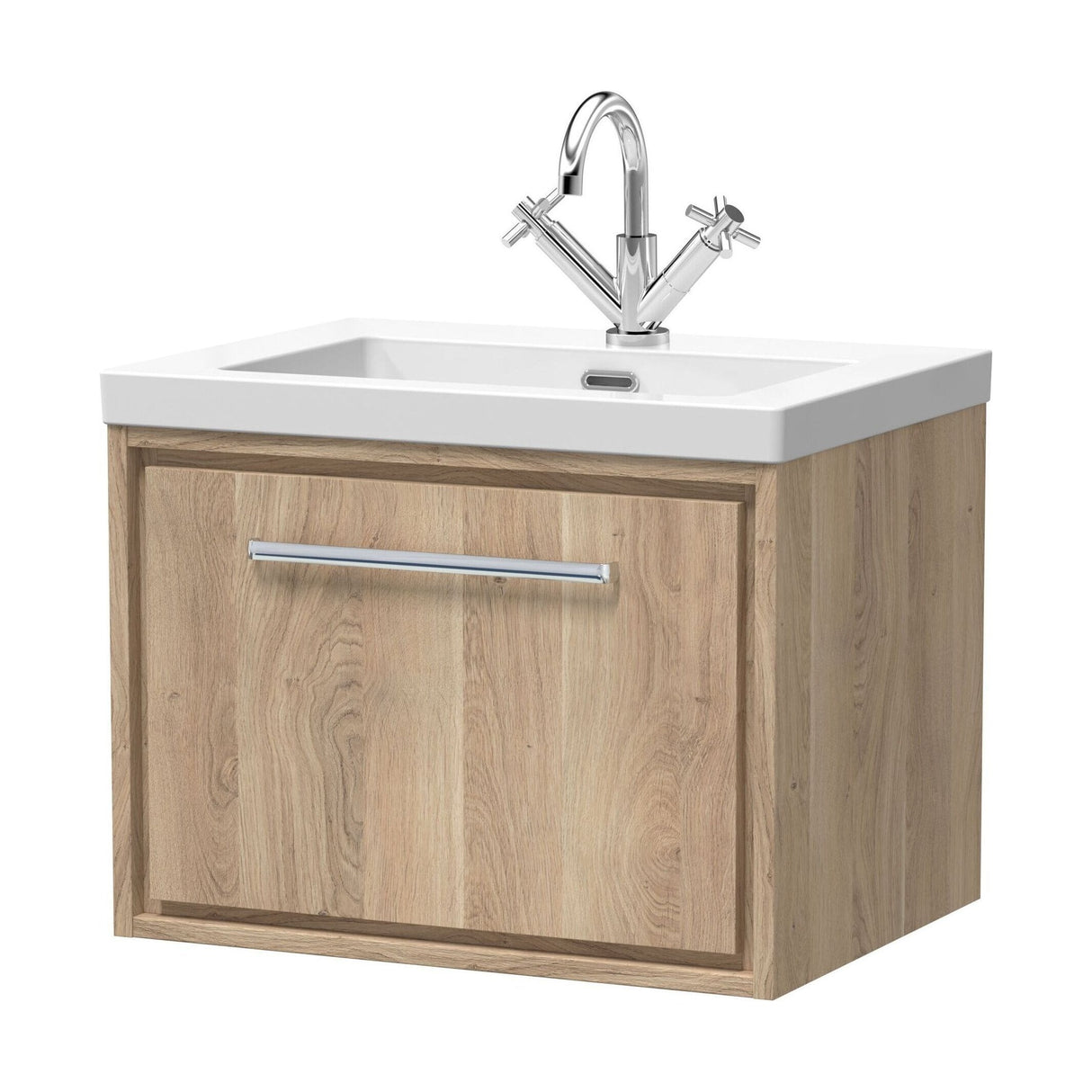 [BFIF3022L] Longnor 1 Drawer Wall Hung Vanity Unit with Modern Fireclay Basin - Choice of Size and Colour - Cutout