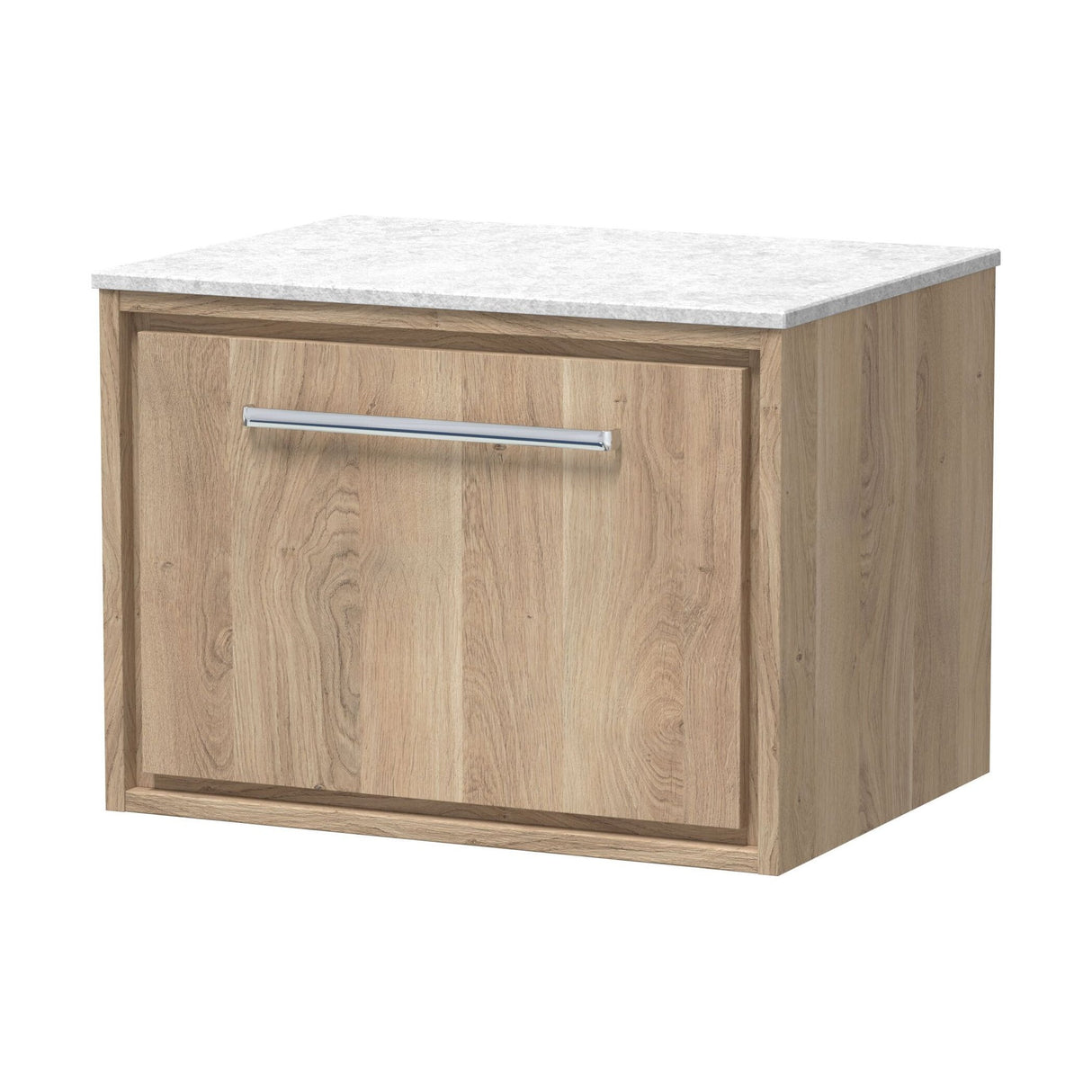 [BFIF3022WMT] Longnor 1 Drawer Wall Hung Vanity Unit with White Marble Worktop - Choice of Size and Colour - Cutout