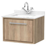 [BFIF3022WS1] Longnor 1 Drawer Wall Hung Vanity Unit with Square Basin and Marble Worktop - Choice of Size and Colour - Cutout