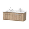 [BFIF3022WS2] Longnor 2 Drawer Wall Hung Vanity Unit with Square Basin and Marble Worktop, 1200mm, Choice of Colour - Cutout