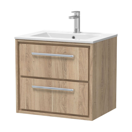 [BFIF3024C] Longnor 2 Drawer Wall Hung Vanity Unit with Minimalist Basin - Choice of Size and Colour - Cutout