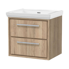 [BFIF3024H] Longnor 2 Drawer Wall Hung Vanity Unit with No Tap Hole Traditional Fireclay Basin - Choice of Size and Colour - Cutout