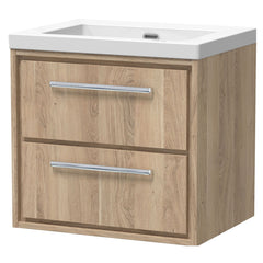 [BFIF3024K] Longnor 2 Drawer Wall Hung Vanity Unit with No Tap Hole Modern Fireclay Basin - Choice of Size and Colour - Cutout