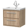 [BFIF3024L] Longnor 2 Drawer Wall Hung Vanity Unit with Modern Fireclay Basin - Choice of Size and Colour - Cutout