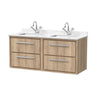 [BFIF3024WS2] Longnor 4 Drawer Wall Hung Vanity Unit with Square Basin and Marble Worktop, 1200mm, Choice of Colour - Cutout