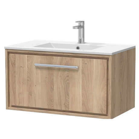 [BFIF3025C] Longnor 1 Drawer Wall Hung Vanity Unit with Minimalist Basin - Choice of Size and Colour - Cutout