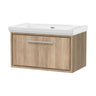 [BFIF3025H] Longnor 1 Drawer Wall Hung Vanity Unit with No Tap Hole Traditional Fireclay Basin - Choice of Size and Colour - Cutout