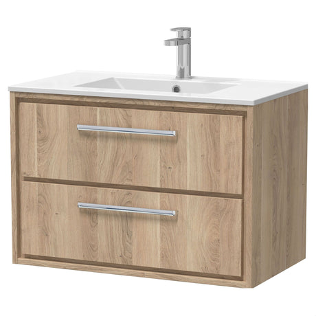 [BFIF3026C] Longnor 2 Drawer Wall Hung Vanity Unit with Minimalist Basin - Choice of Size and Colour - Cutout