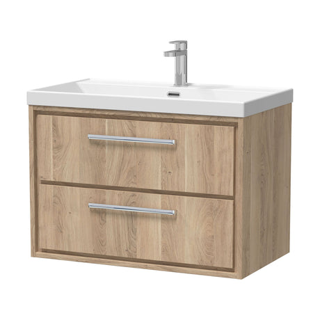 [BFIF3026E] Contemporary Longnor 2 Drawer Wall Hung Vanity Unit with 1 Tap Hole Thin Edge Basin, Choice of Size and Colour - Cutout