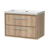 [BFIF3026K] Longnor 2 Drawer Wall Hung Vanity Unit with No Tap Hole Modern Fireclay Basin - Choice of Size and Colour - Cutout