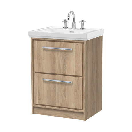 [BFIF3033B] Longnor 2 Drawer Floor Standing Vanity Unit with 3 Tap Hole Traditional Fireclay Basin - Choice of Size and Colour - Cutout