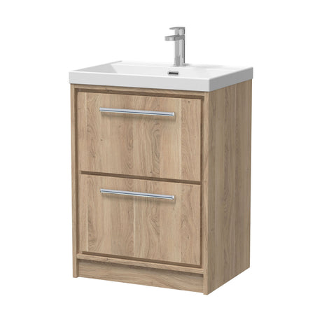 [BFIF3033E] Longnor 2 Drawer Floor Standing Vanity Unit with Thin Edge Basin - Choice of Size and Colour - Cutout