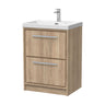 [BFIF3033E] Longnor 2 Drawer Floor Standing Vanity Unit with Thin Edge Basin - Choice of Size and Colour - Cutout