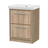 [BFIF3033H] Longnor 2 Drawer Floor Standing Vanity Unit with No Tap Hole Traditional Fireclay Basin - Choice of Size and Colour - Cutout