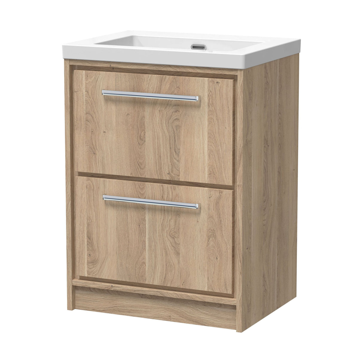 [BFIF3033K] Longnor 2 Drawer Floor Standing Vanity Unit with No Tap Hole Modern Fireclay Basin - Choice of Size and Colour - Cutout