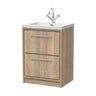 [BFIF3033L] Longnor 2 Drawer Floor Standing Vanity Unit with Modern Fireclay Basin - Choice of Size and Colour - Cutout