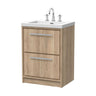 [BFIF3033M] Longnor 2 Drawer Floor Standing Vanity Unit with 3 Tap Hole Modern Fireclay Basin - Choice of Size and Colour - Cutout