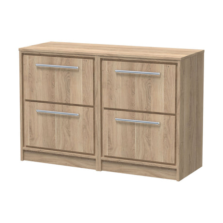 [BFIF3033W2] Longnor 4 Drawer Floor Standing Vanity Unit with Worktop, Light Oak, 600mm - Cutout