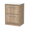 [BFIF3033WMT] Longnor 2 Drawer Floor Standing Vanity Unit with White Marble Worktop - Choice of Size and Colour - Cutout