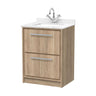 [BFIF3033WS1] Longnor 2 Drawer Floor Standing Vanity Unit with Square Basin and Marble Worktop - Choice of Size and Colour - Cutout