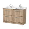 [BFIF3033WS2] Longnor 4 Drawer Floor Standing Vanity Unit with Square Basin and Marble Worktop - Choice of Colour - Cutout