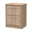 [BFIF3033W] Longnor 2 Drawer Floor Standing Vanity Unit with Worktop, Light Oak, 600mm - Cutout