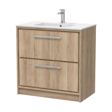 [BFIF3035C] Longnor 2 Drawer Floor Standing Vanity Unit with Minimalist Basin - Choice of Size and Colour - Cutout