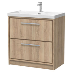 [BFIF3035E] Longnor 2 Drawer Floor Standing Vanity Unit with Thin Edge Basin - Choice of Size and Colour - Cutout