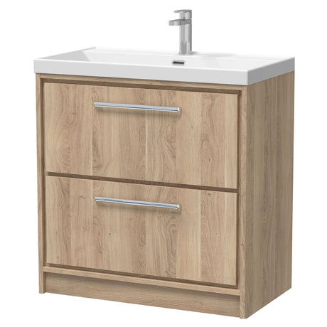 [BFIF3035E] Longnor 2 Drawer Floor Standing Vanity Unit with Thin Edge Basin - Choice of Size and Colour - Cutout