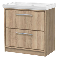 [BFIF3035H] Longnor 2 Drawer Floor Standing Vanity Unit with No Tap Hole Traditional Fireclay Basin - Choice of Size and Colour - Cutout