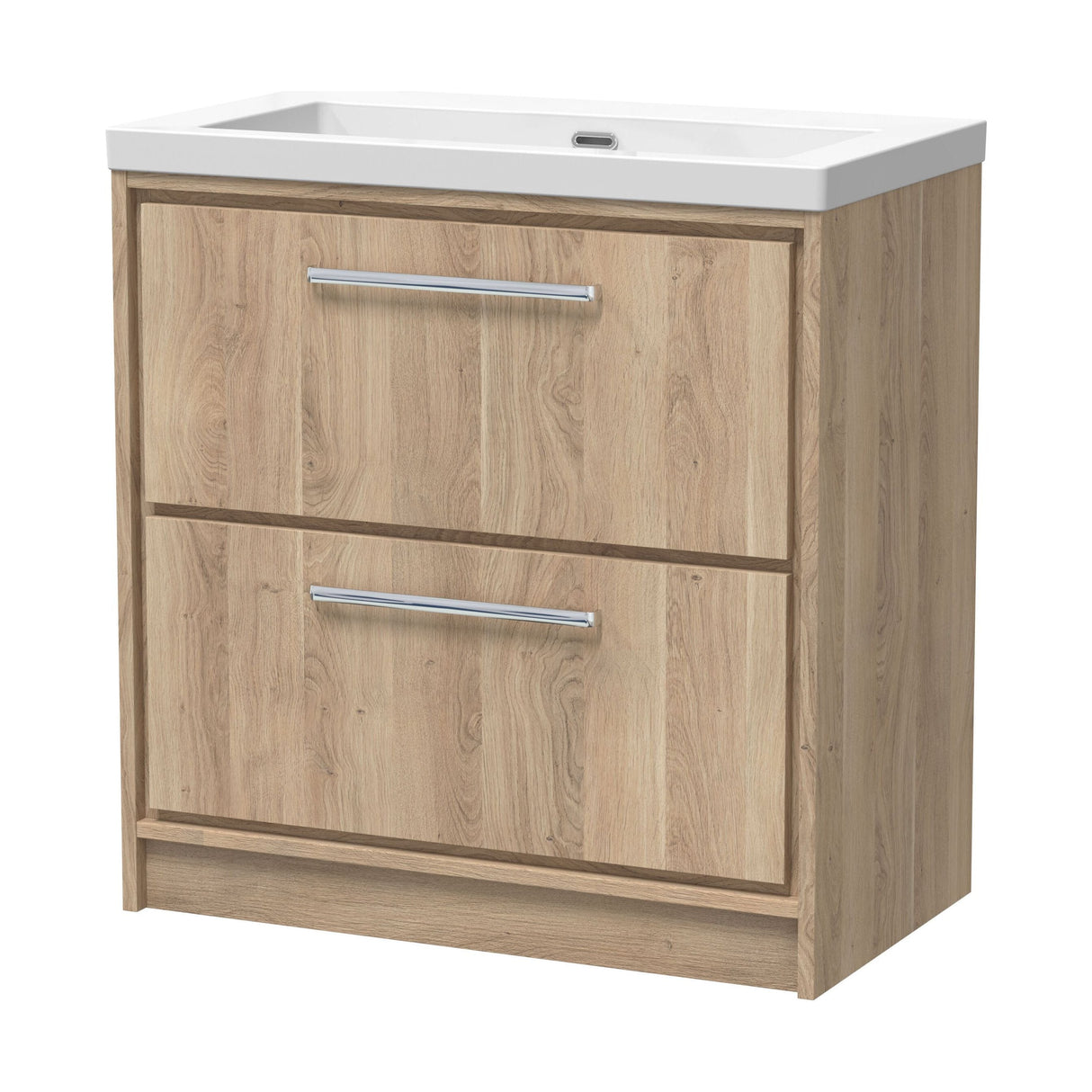 [BFIF3035K] Longnor 2 Drawer Floor Standing Vanity Unit with No Tap Hole Modern Fireclay Basin - Choice of Size and Colour - Cutout