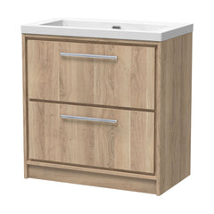 [BFIF3035K] Longnor 2 Drawer Floor Standing Vanity Unit with No Tap Hole Modern Fireclay Basin - Choice of Size and Colour - Cutout