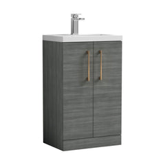 [BFLE004EH1516] Bramshall Floor Standing Cloakroom Vanity Basin Unit with Choice of Finish, Handle Finish and Size - Cutout